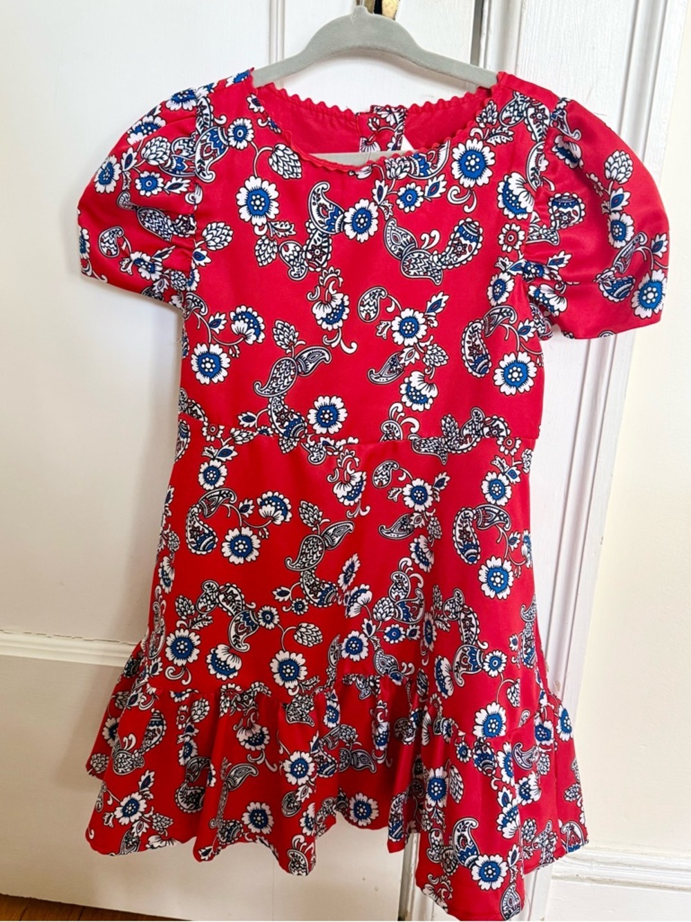 Janie and Jack Red Floral Paisley Dress Size 5